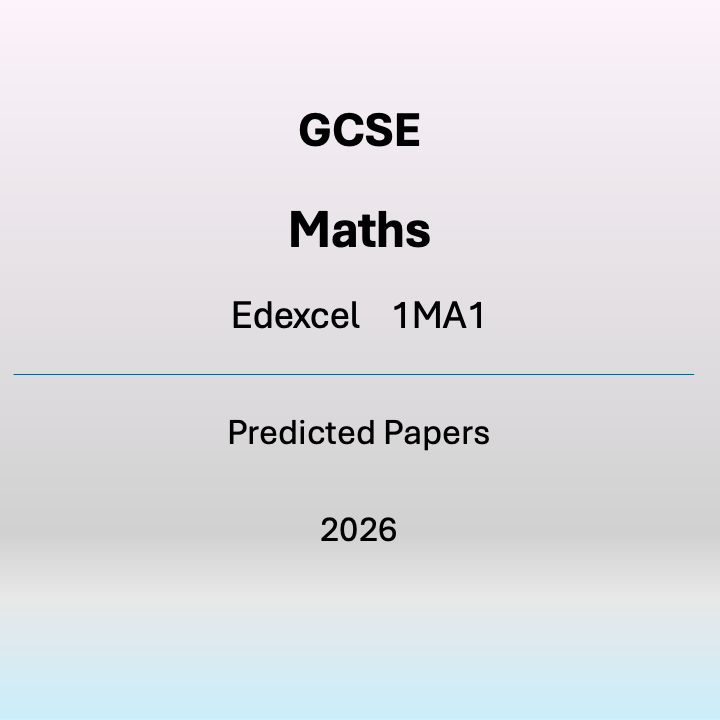 Text on a white background indicating GCSE Maths Edexcel predicted papers for 2026