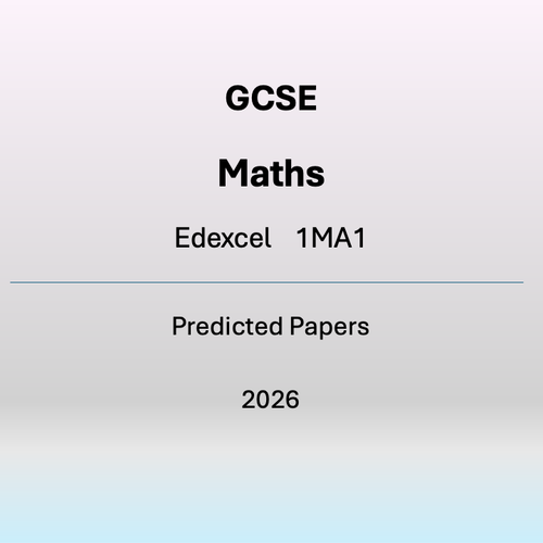 Text on a white background indicating GCSE Maths Edexcel predicted papers for 2026